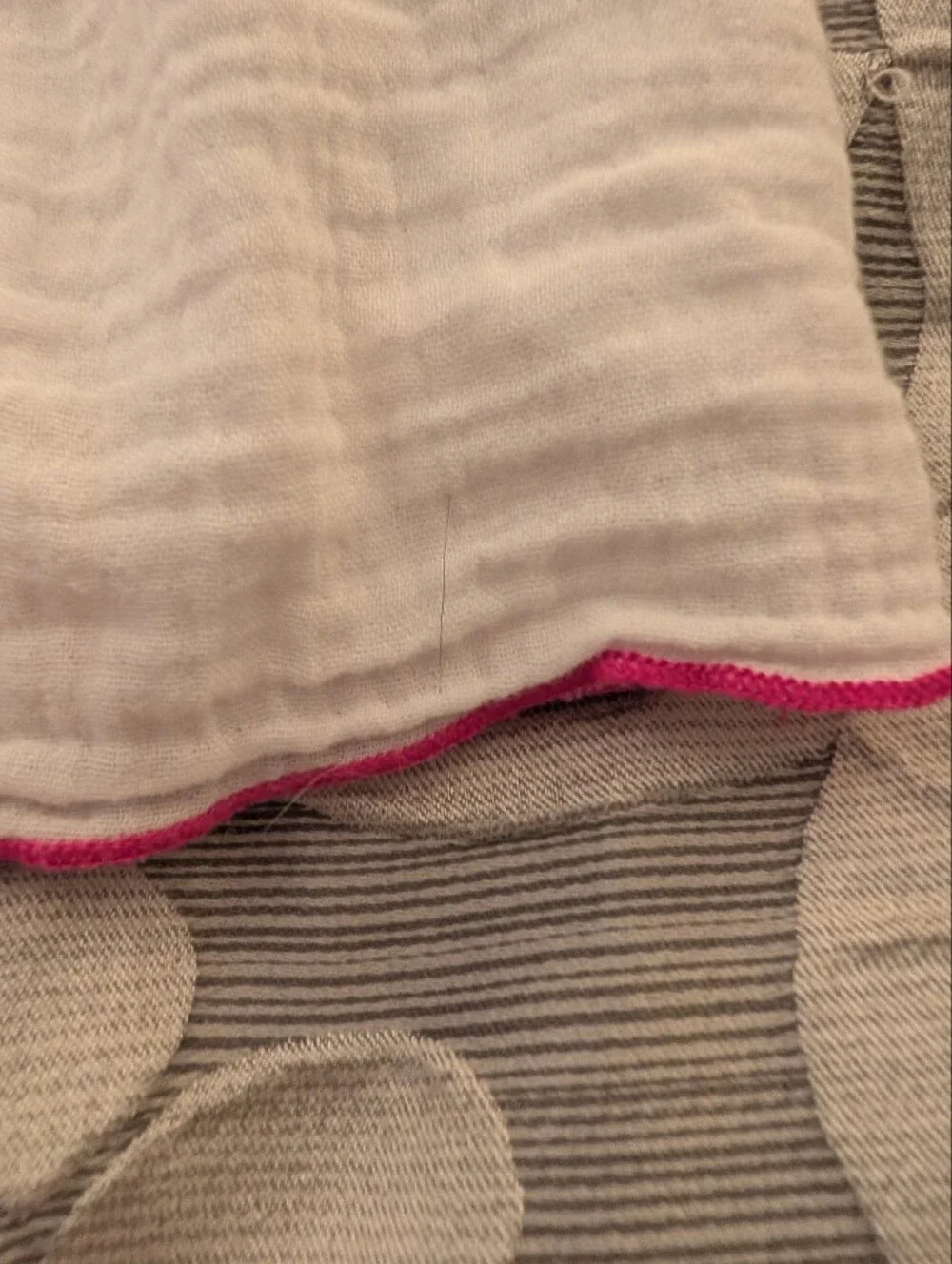 Baby Gap Baby Girls White Cotton Ruffle Tank Top with Pink Trim Size 6-12m